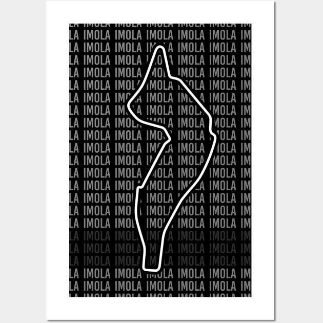 Imola - F1 Circuit - Black and White Wall Art by GreazyL